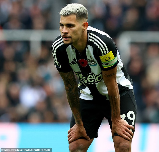 Newcastle captain Bruno Guimaraes has lost five coin tosses at St James' Park this season