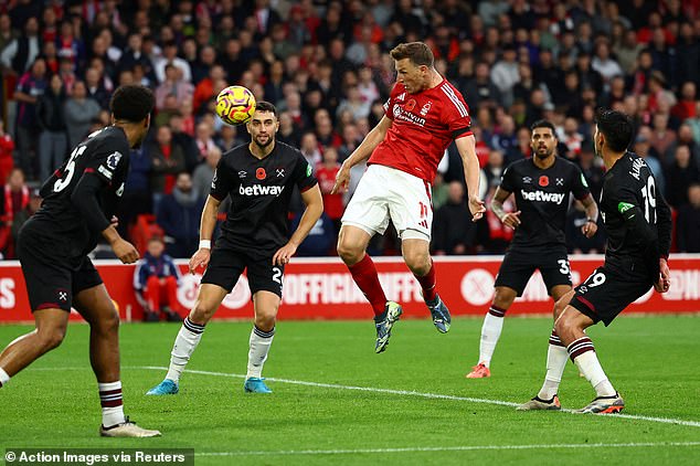 Wood has scored a stunning eight goals in 10 games this season to help Forest climb up the table