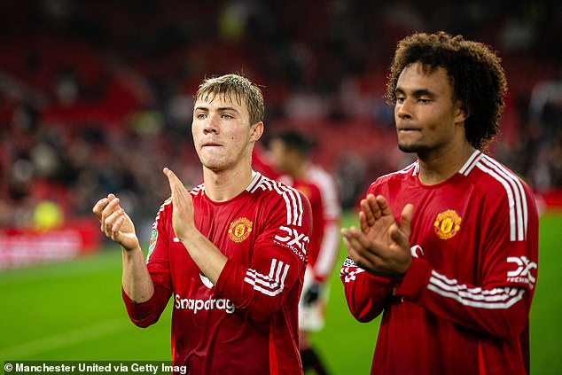 United strikers Rasmus Hojlund (left) and Joshua Zirkzee (right) have just three goals between them this season