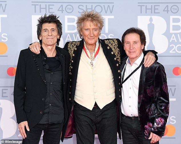 Rod Stewart has revealed he is working on a new documentary with the members of the Faces (L-R Ronnie Wood, Rod Stewart and Kenney Jones)