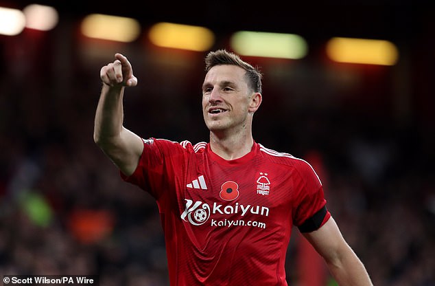 Chris Wood has eight goals in 10 Premier League matches this season for Nottingham Forest