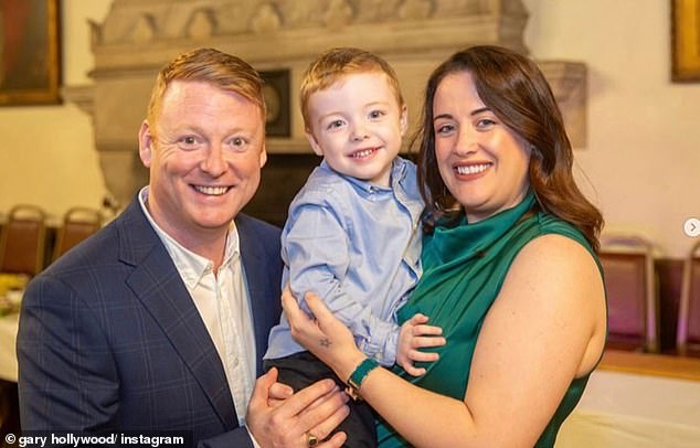 Mrs Brown's Boys star Gary Hollywood has confirmed he and wife Cheyanne have welcomed their second child together (pictured with son Ollie, four)