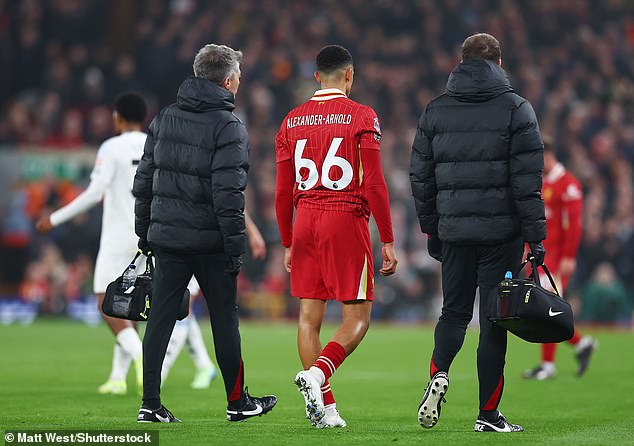 Alexander-Arnold had to substituted after just 25 minutes of the game at Anfield