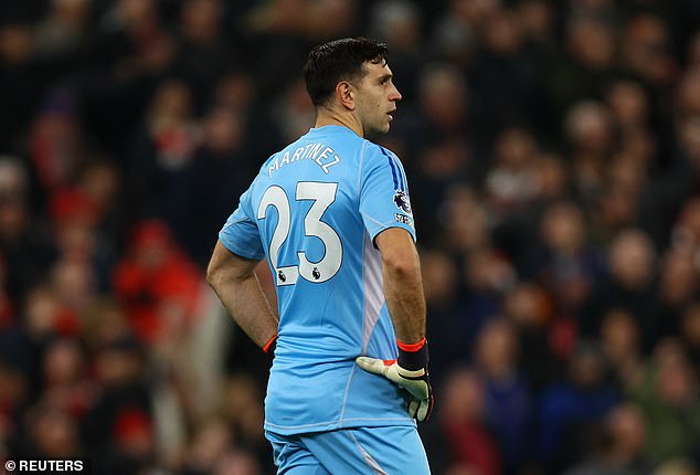 Emiliano Martinez was left having to defend against Liverpool's blistering counter-attacks