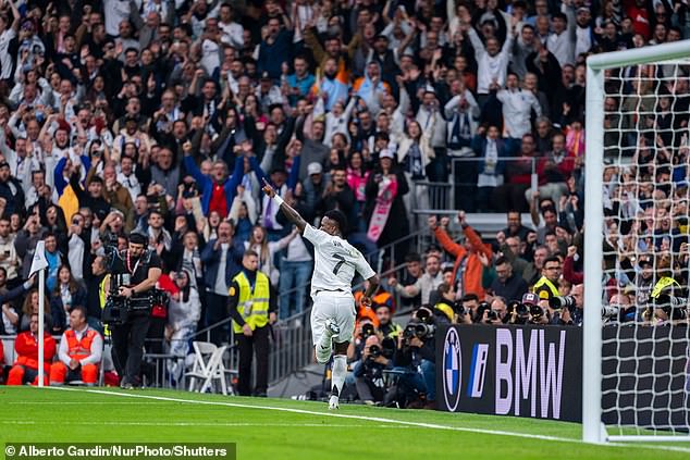 Ballon d'Or runner-up Vinicius has now hit 12 goals in 17 appearances for Madrid this season