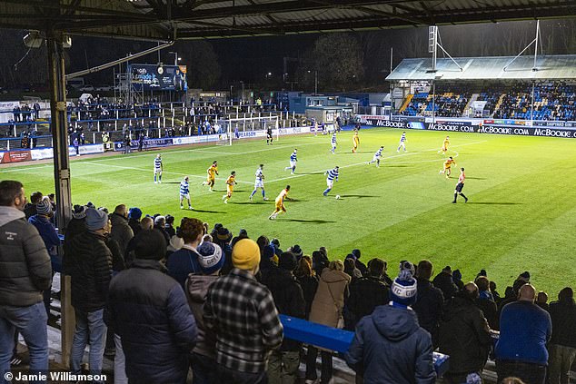 Fans watch Morton's 1-1 draw with Ayr United from the famous Cowshed