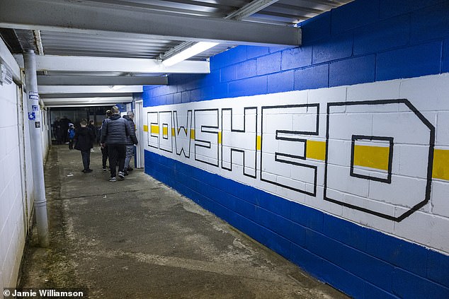 The rear entrance to the Cowshed enclosure at Cappielow Park