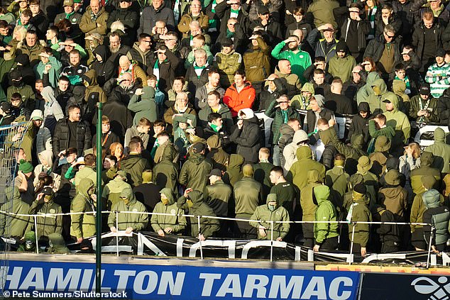 Several Hoops supporters turned their back before the period of silence was ended early