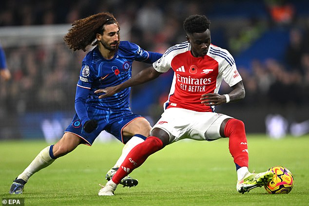 Marc Cucurella got the better of Bukayo Saka in a solid rather than spectacular performance