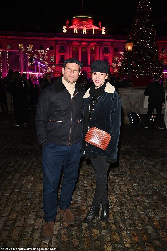 Dermot O'Leary and wife Dee Koppang enjoyed a date night at Somerset House's Skate launch party in London on Tuesday