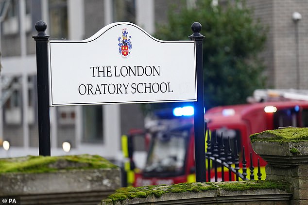 The fire was on the fourth floor of the school library and the building and surrounding area had to be evacuated