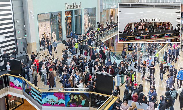 Chaotic scenes at the Bullring as thousands of frenzied beauty fans camp overnight for