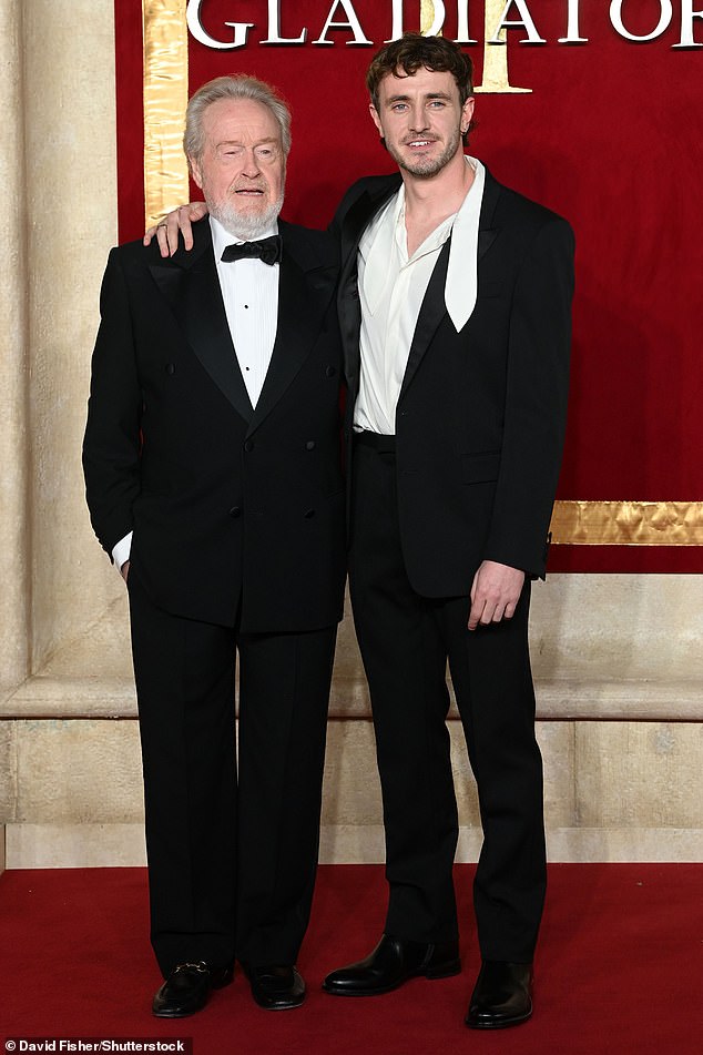 Director Ridley Scott joined Paul on the red carpet