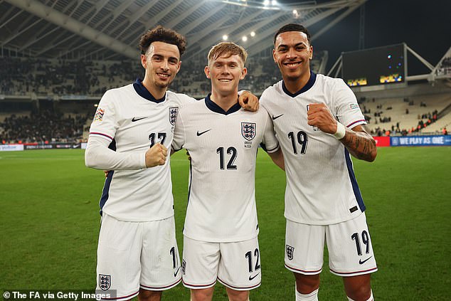 Jones, Lewis Hall and Morgan Rogers all made their debuts for the Three Lions in Athens