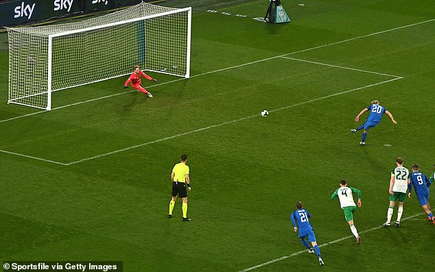 Liverpool goalie Caoimhin Kelleher saved a penalty for Ireland against Finland on Thursday