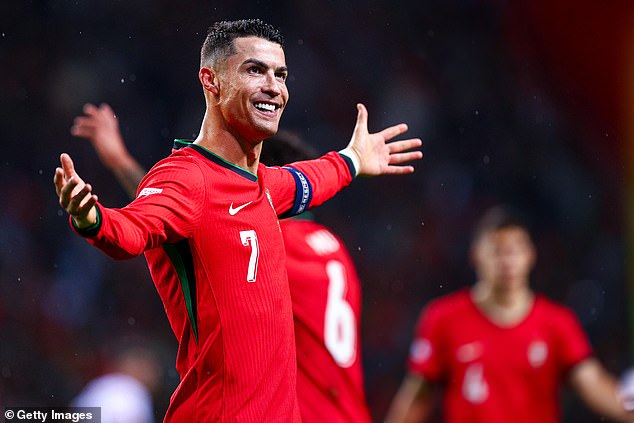 Cristiano Ronaldo scored twice in Portugal's 5-1 victory over Poland on Friday evening