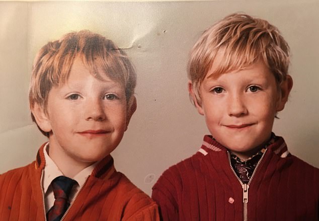 Penalised: James, right, or his twin Paul Cooper, here aged nine, will face a £150,000 inheritance tax bill when one of them dies