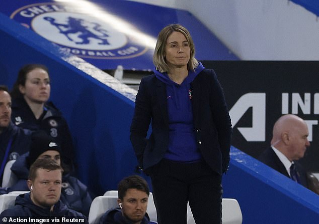 Chelsea boss Sonia Bompastor was a frustrated figure until the opening goal of the night