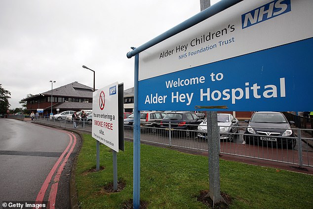 He was rushed to Alder Hey hospital in Liverpool (pictured), more than 20 miles away from the scene of the collision. The boy was treated for serious injuries but died on Saturday morning