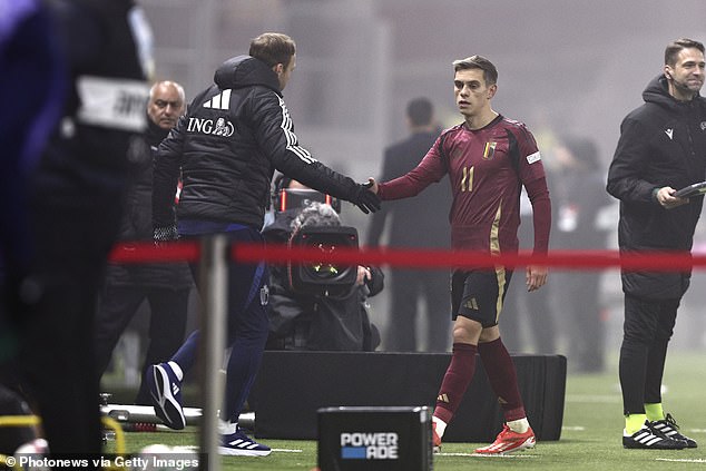 Leandro Trossard was forced off after just 37 minutes against Israel