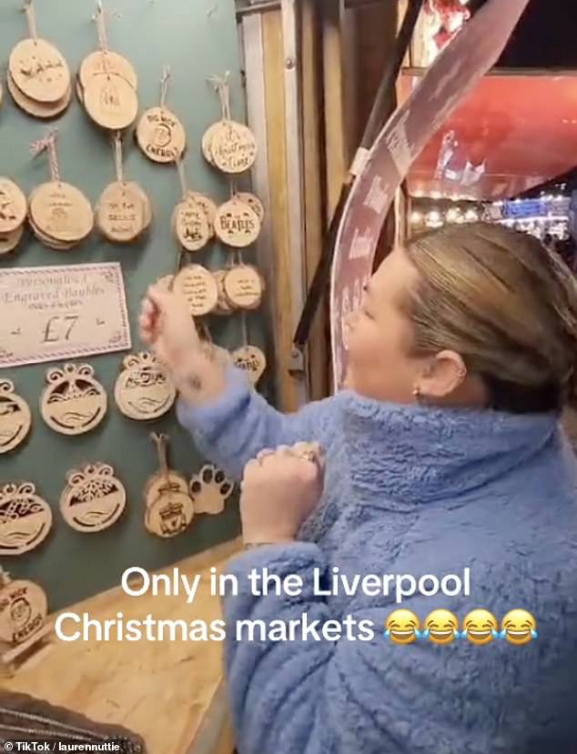 TikTok user Lauren filmed a video of herself browsing some of the Christmas tree decorations on sale in Liverpool