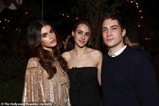 Kaia also posed for a snap with actors Nell Verlaque and James Morosini