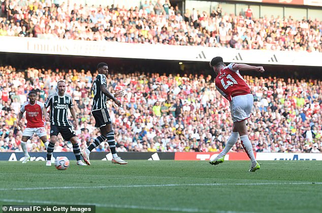 United face Arsenal at the Emirates, where they lost last season (pictured), in the 39-year-old's third game in charge