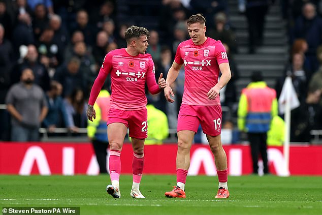 The player wasn't named but it was said they're 'scoring a lot goals' (Pictured: Ipswich forwards Sammie Szmodics, left, and Liam Delap, right)