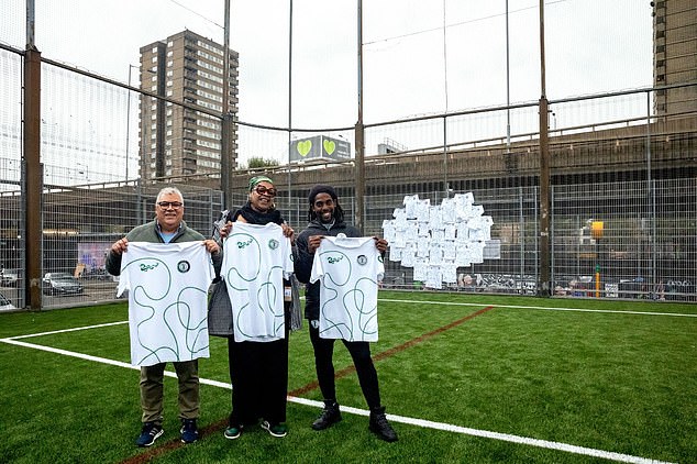 The kit features cuts of fabric from donated items of clothing that survived the Grenfell fire. Members of the community and survivors of the tragedy have donated clothing items with special personal meanings