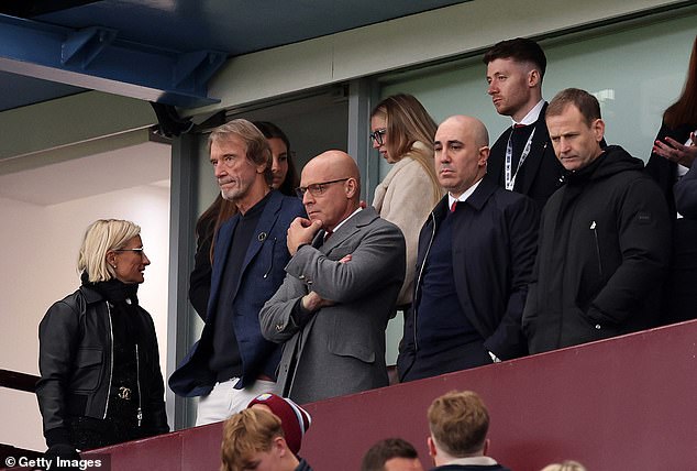 United's footballing structure (pictured left to right - Sir Jim Ratcliffe, Sir Dave Brailsford, Omar Berrada and Dan Ashworth) decided to stick with Ten Hag despite a difficult 2023-24 season