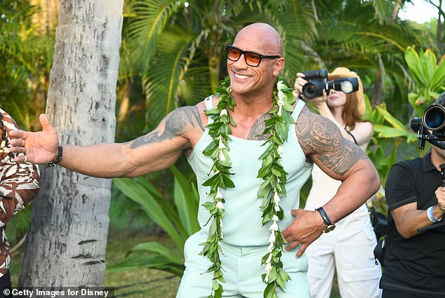 Dwayne Johnson put on an animated display at the premiere of Disney Animation's film Moana 2 in Kapolei, Hawaii on Thursday