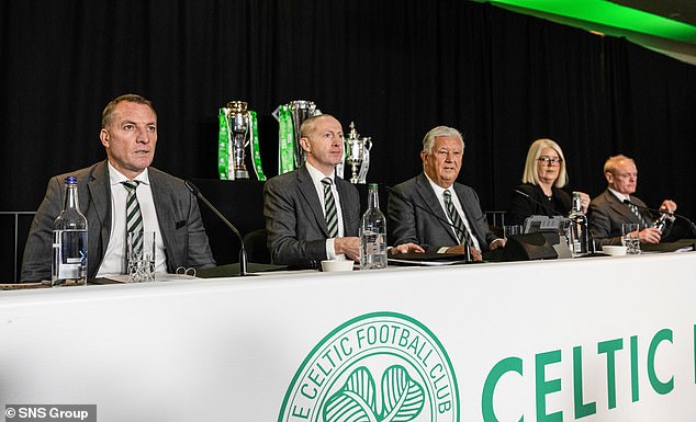 Celtic boss Rodgers and the Parkhead board faced shareholders at the agm on Friday