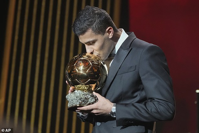 Manchester City's Rodri was announced as the winner of the Ballon d'Or in Paris last month