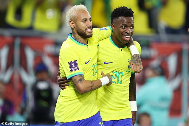 Neymar (left) has aimed a dig at Rodri after the midfielder urged Vinicius Jnr to 'pay attention on the field'