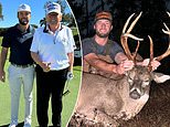 Donald Trump enjoys golf round with Sam Burns days after PGA star split fans by killing huge buck