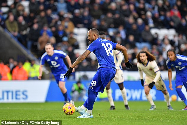 Jordan Ayew got a goal back for Leicester with a penalty in the closing stages of the game