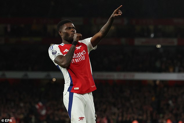 Partey scored Arsenal’s second goal minutes after coming on to settle the match