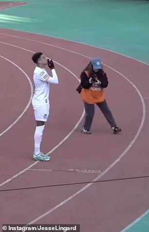 Lingard, 31, danced in front of Seoul's away fans following a 3-1 win at Gimcheon Sangmu FC