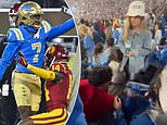 Shocking moment female UCLA football fan brutally smacks a man in the stands in the middle of the game