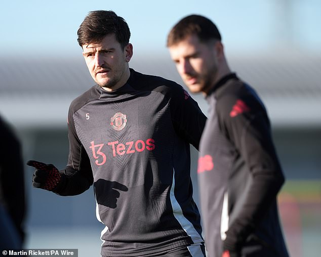 Harry Maguire (left) and Mason Mount (right) were also present but Maguire remains a doubt