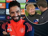 Ruben Amorim plays down Ed Sheeran's awkward post-match interview gatecrash as Man United boss insists 'it was nothing' despite popstar labelling himself a 'b****nd'