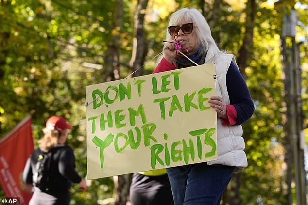 Local resident's on the island have staged protests outside the conservative lawyer's home