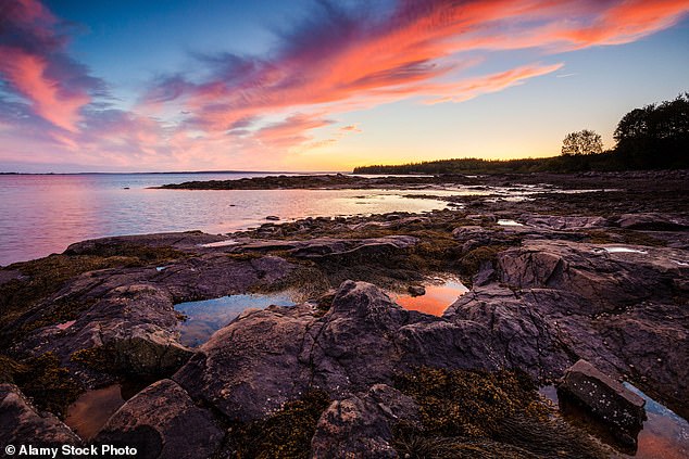 A sunset on Mount Desert Island in Maine