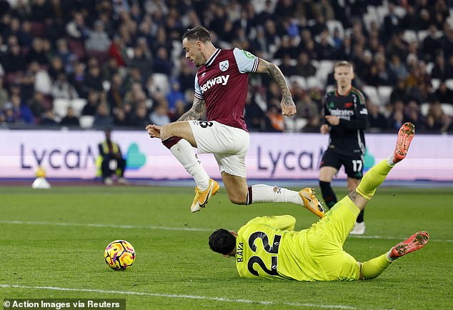 Danny Ings (left) was only of five substitutes used by West Ham during Saturday's defeat