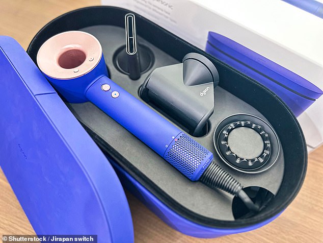 Strand-ed: N.M was left without her Dyson hairdryer like this one for weeks, because the firm lost and then recycled it when she sent it off for a repair (stock image)