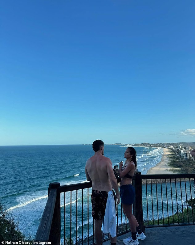 Nathan Cleary has shared some snaps of himself and Mary Fowler enjoying a retreat to Burleigh in recent weeks