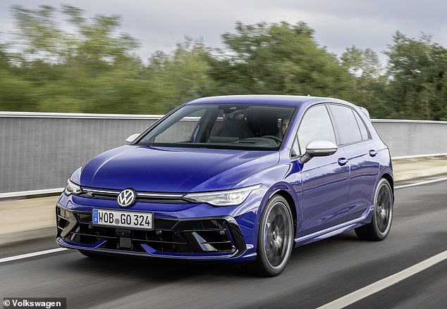 The cheapest VW Golf in terms of first-year taxation - the entry petrol version - will double from £220 to £440. However, the Golf R hot hatch (pictured) will rise from £1,905 to £2,190