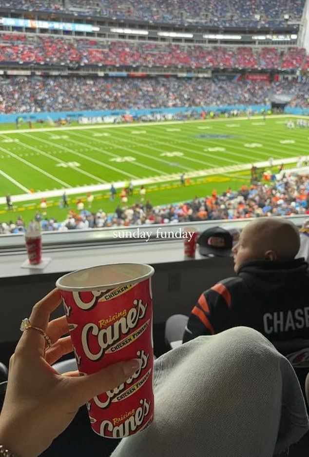 Gia Duddy was at Sunday's Tennessee Titans game against the Cincinnati Bengals in a suite