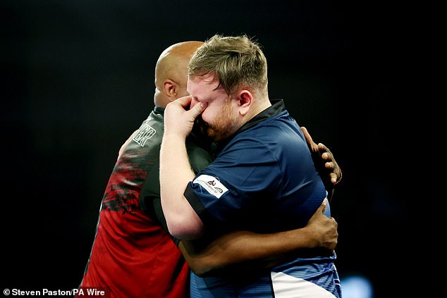 The pair embraced after the game, but Menzies was clearly devastated with what had unfolded