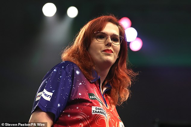 Transgender darts star Noa-Lynn van Leuven suffered defeat in her World Darts Championship debut on Tuesday